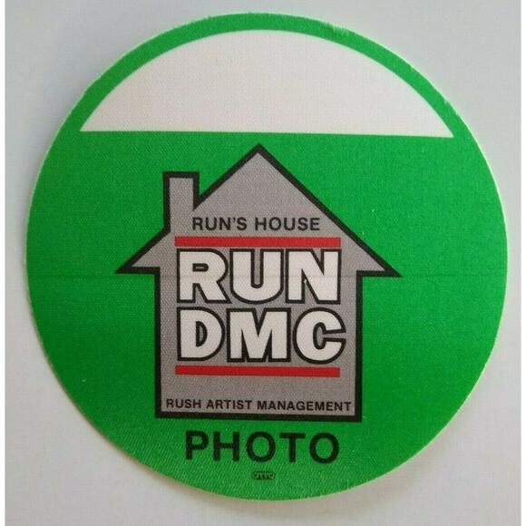 Run DMC Backstage Pass Original 1988 Concert Runs House Rap Hip Hop Music Green - Picture 1 of 6